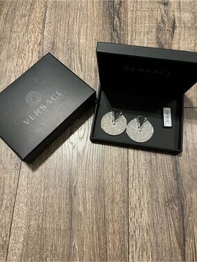 Versace crystal earrings (with issue)